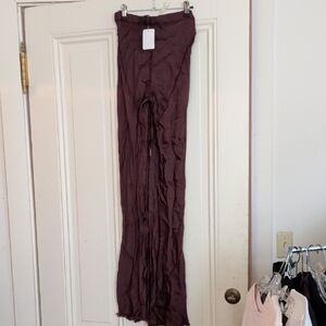 Brown Sz 2 Jaga Silky Wide-Leg Pants